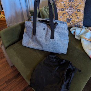 Lululemon Go Getter yoga tote bag in heathered black